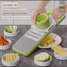 Fatiador Ralador 5 em 1 Descasca Corta  Rala Legumes Frutas Utensílio Cozinha  Versátil Economia Tempo Espaço