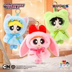 Pelúcia Powerpuff Girls 15cm - Bubbles, Blossom, Buttercup - Colecionável Fofo e Macio Chaveiro