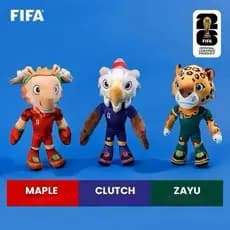 25cm Pelúcia Mascote Copa 2026 Maple Clutch Zayu Fofo Colecionável