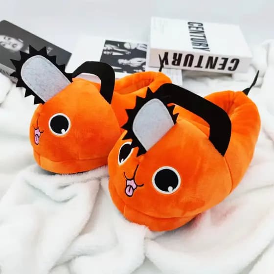 Pantufa Pochita Adulto Tam 35 ao 42 Pelúcia Aconchegante para Quarto Inverno