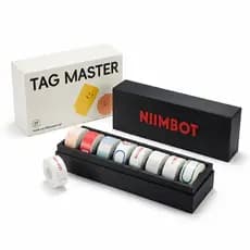 Kit Caixa Organizadora Preta Premium E Conjunto 9 Etiquetas Térmicas Niimbot Adesivas