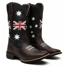 Bota Texana Country Masculina Inglaterra Bico Quadrado Sola de Borracha