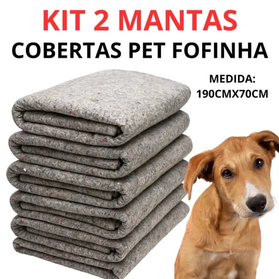 Cobertor Pet 2 Peças Cachorro Gatos Caes 190 X 0,70 Grosso Quentinho