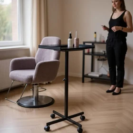 Carrinho Auxiliar Para Coloração Mega Hair Com Regulagem De Altura
