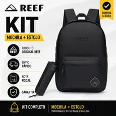 Mochila Masculina + Estojo Reef Escolar Resistente Espaçosa Trabalho Casual