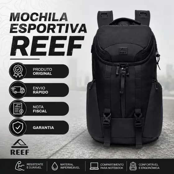 Mochila Reef Tática Urbana Reforçada Notebook Impermeável Grande Viagem Trabalho Resistente Trilha