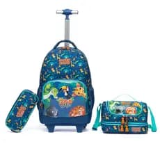 Kit Mochila Rodinha Lancheira Estojo Escolar Resistente Infantil Coban