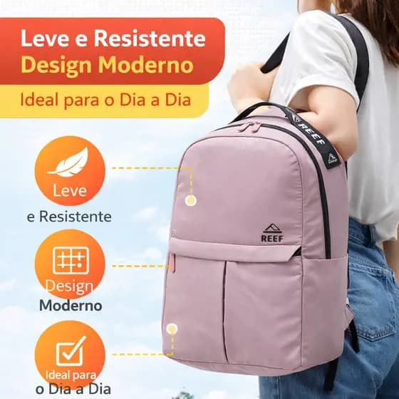 Mochila Feminina Resistente Grande Capacidade Espaçosa Reef