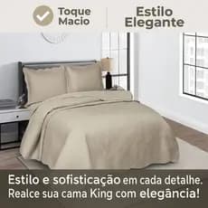 Colcha King 2.60x2.80m 3pç Cobre Leito Matelasse Elegante