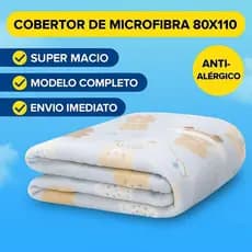 Cobertor Infantil Menino Bebê 80x110 Microfibra Urso Azul Antialérgico Super Macio