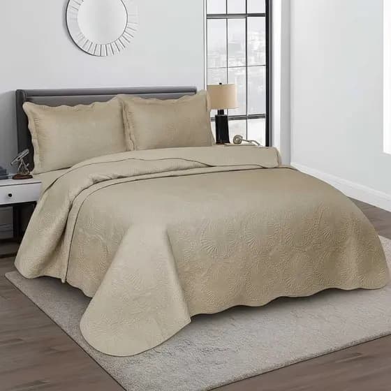 Colcha Queen 240x260 Cinza Concreto - Cobre-Leito Macio e Durável