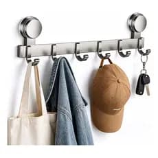 Suporte 6/8 Ganchos Sem Furos Para Pendurar Roupas E Toalhas, Gancho de Parede e Porta Pendurar Roupas Toalhas