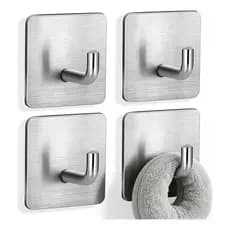 Kit 4 Ganchos Adesivo Parede De Açoinox Suporteprateado