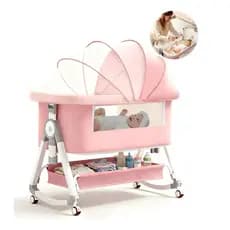 Berço Balanço Portátil Moises Mosqueteiro Infantil Rosa
