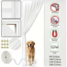 Tela Mosquiteiro Magnética para Porta 1.5*2.1M  Brave Bull，fibra de vidro Alta qualidade, resistente a rasgões e ao fogo