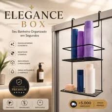 Porta Shampoo Box Duplo Sem Furo, Suporte para Banheiro, Organizador Banheiro de Pendurar