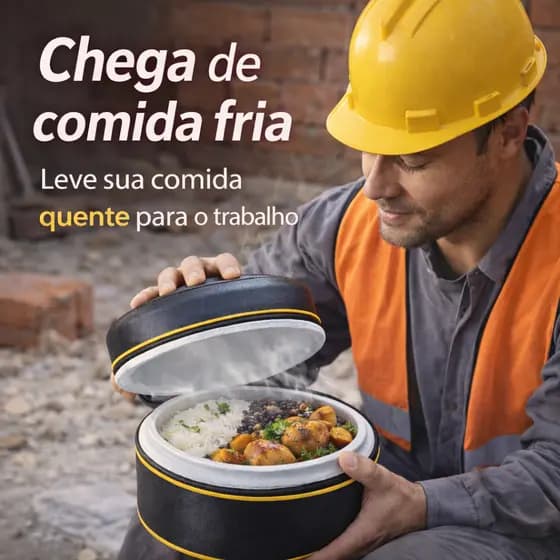 Marmita Térmica Alumínio Com Isopor Mantém Quente🔥 Até 6h Trabalho Obra, Roça