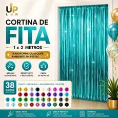 Cortina Metalizada Lisa Franja Glitter Fosco 1x2m Decoração Festa Painel Glamour Brilho Premium