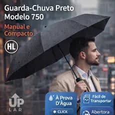 Guarda-Chuva para Bolsa Mochila 750 Preto Adulto Infaltil Compacto Unissex Passeios Eventos Ao Ar Livre