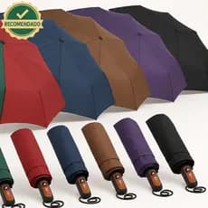 Guarda-Chuva Abre Automático Reforçado Anti-Vento Grande Compacto Bolsa/Mochila Secagem Rápida Unissex