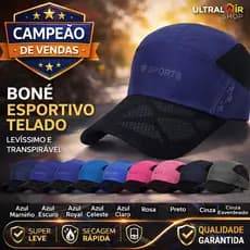 Boné Esportivo Dry Fit Respirável Tela Secagem Rápida Corrida Academia Proteção Solar Ajustável