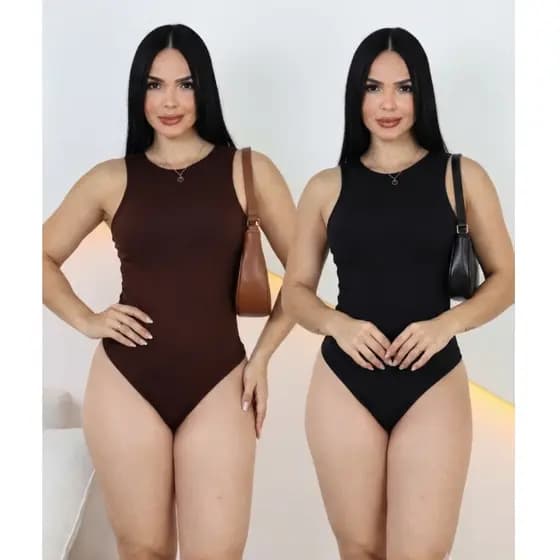 Kit 2 Body Feminino Forro Duplo Suplex - Premium Alta Elasticidade Forrado