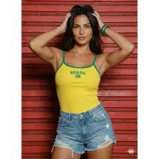 Regata Feminina do Brasil Suplex - Brasilcore Estampada babylook feminina blusinha do brasil PP P M GG G1 G2 G3