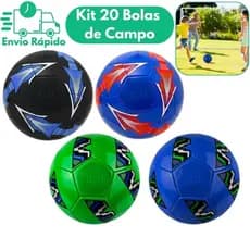 Kit 20 Bolas De Futebol Para Campo Tamanho 5 PVC Cores Sortidas E Vibrantes Jogo Treino