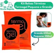 Kit 2 Bolsas Térmicas TermoGel Para Compressa Fria Ou Quente Tamanho Grande e Pequena 350ML/650 ML
