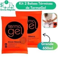 Kit 2 Bolsas Térmicas Termo Gel Grande 650 ML Para Compressa Quente Ou Fria