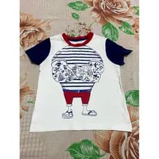 Camisa branca estampada desenho infantil masculino