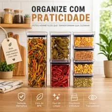Pote Hermético Lumini Paramount - Porta Mantimentos Empilhável Cozinha Organizada Para Alimentos