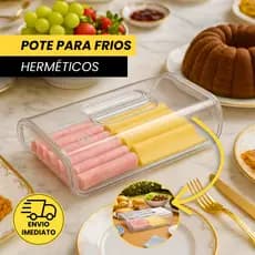 Porta Frios Transparente Acrílico Uz Utilidades - Porta Mantimentos de Cozinha - Potes Frios Geladeira - Pote Hermético