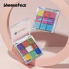 Sheenefect Camaleão Placa De Sombra Para Os Olhos De Nove Cores Explosão De Gelo Flash Cor Lantejoulas Peroladas Palácio