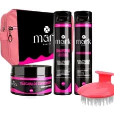 Kit  Shampoo Condicionador Mascara + Massageador Mark Beauty Tratamento Completo