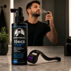 Kit Dermaroller Crescimento De Barba Cabelo Microagulhamento