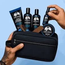 Kit para Barba Completo + Necessaire e Pente de Madeira Barba Macia Sem Frizz e Cheirosa