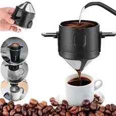 Mini Coador de Café Portátil em Aço Inoxidável