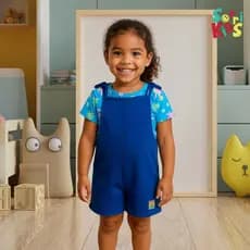 Jardineira em Moletinho e Blusa Canelada Sublimação Conjunto Infantil Feminino Confortável e Estiloso
