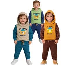 Conjunto Moletom Infantil Sorrikids Menino Capuz Blusa Calça Algodão Peluciado Para Frio Inverno