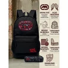 Kit Mochila Estojo Ecko Grande Resistente Escolar Masculina