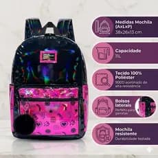 Mochila Escolar Feminina Faculdade Resistente