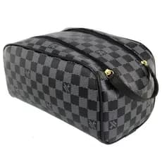 Necessaire Luxo Estilo Xadrez Masculina Feminina Organizador Grande Espaçosa Viagem Trabalho