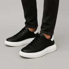 Tenis Casual Masculino Branco Preto Sneaker Casual Sola Alta Aumente 5 cm  Envio Imediato