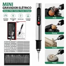 Mini Retífica USB 21000RPM Recarregável Portátil Ferramenta Rotativa DIY Madeira Metal