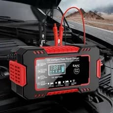 Carregador de Bateria Automotivo 6A Inteligente com Tela LCD | Reparo por Pulso para Carro, Moto, Caminhão e Barco