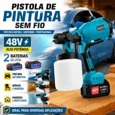 Pistola de Pintura Pulverizador de Tinta Elétrico 48V com 2 Baterias Portátil
