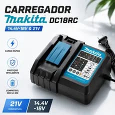 Carregador De Lítio 14.4v-18v e 21v Carregamento Rápido P/ Makita