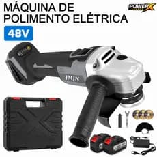 POWERX Esmerilhadeira Angular Sem Fio 48V 8000RPM com 2 Baterias Recarregáveis Lixadeira Profissional Portátil