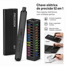 Kit Chave de Precisão 52 em 1 Magnética Multifuncional para Reparo de Celular Notebook PC Eletrônicos